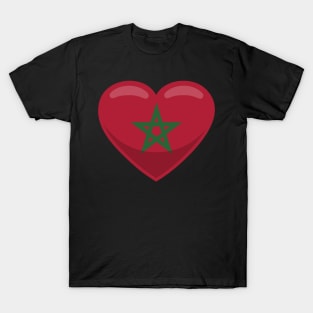 Morocco Flag Heart T-Shirt